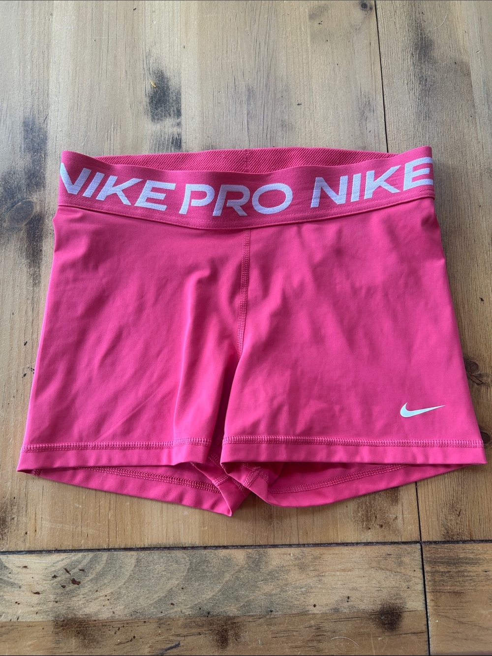 Nike Pink Pro Bike Shorts with Branded Waistband